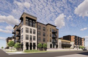 Main Square West - South East Corner View 1.3 - With Future Building D